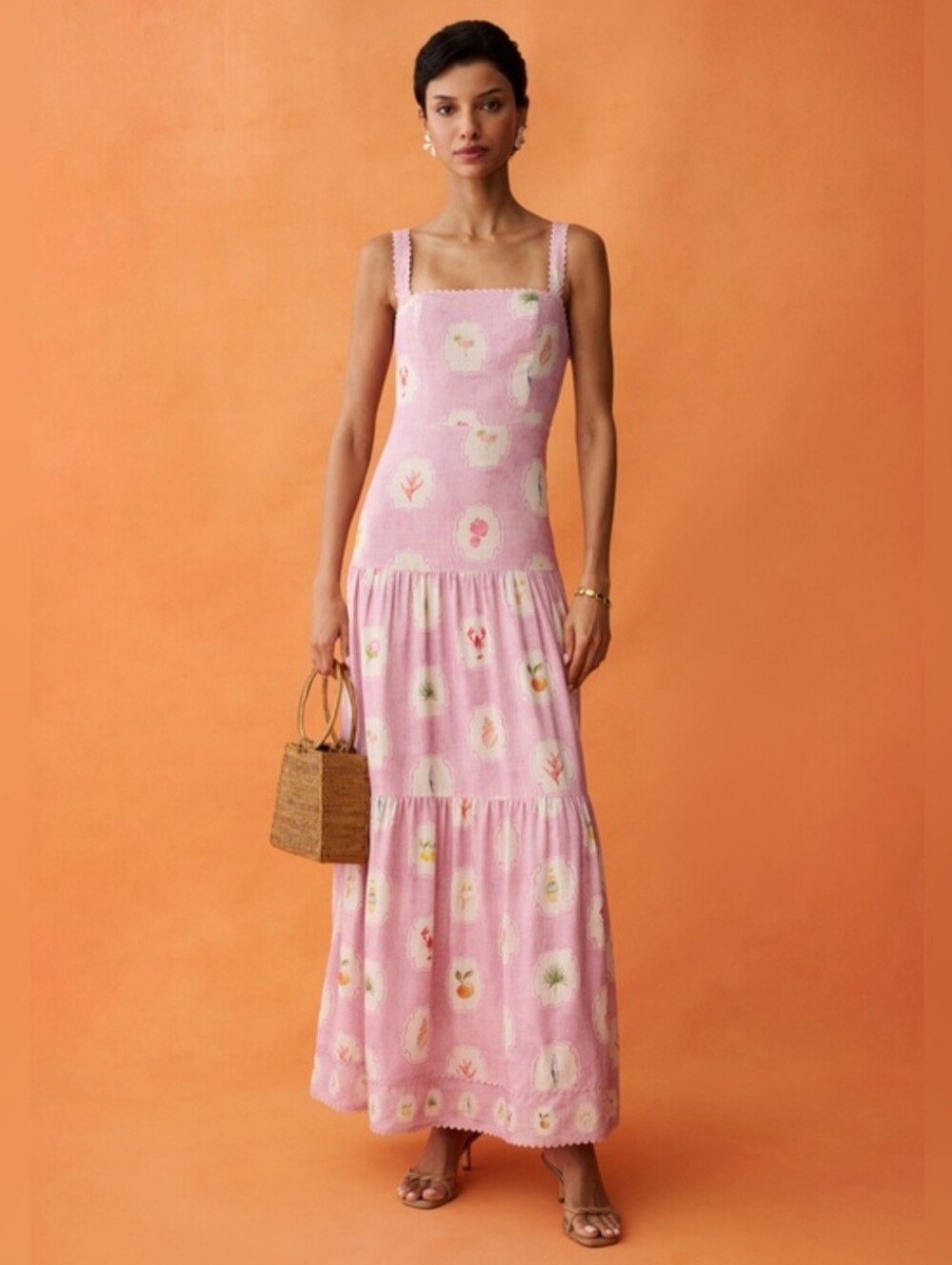 Few Moda NWT Ziggy Linen Dress ANAYA Maxi Drop waist Retail $272